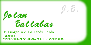 jolan ballabas business card