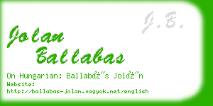 jolan ballabas business card
